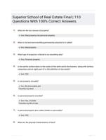 Superior School of Real Estate Final | 110  Questions With 100% Correct Answers.