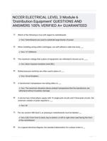 NCCER ELECTRICAL LEVEL 3 Module 6 'Distribution Equipment' QUESTIONS AND ANSWERS 100% VERIFIED A+ GUARANTEED