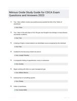 Nitrous Oxide Study Guide for CDCA Exam Questions and Answers 2023