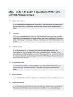 MSU - CEM 141 Exam 1 Questions With 100% Correct Answers 2024