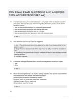 CPN FINAL EXAM  QUESTIONS AND ANSWERS 100% ACCURATE(SCORED A+)