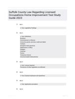 Suffolk County Law Regarding Licensed Occupations Home Improvement Test Study Guide 2023