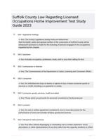 Suffolk County Law Regarding Licensed Occupations Home Improvement Test Study Guide