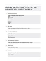 ISSA CPR AND AED EXAM QUESTIONS AND ANSWERS 100% CORRECT(RATED A+)