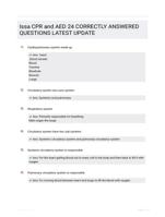 Issa CPR and AED 24 CORRECTLY ANSWERED QUESTIONS LATEST UPDATE