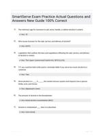 SmartServe Exam Practice Actual Questions and Answers New Guide 100% Correct