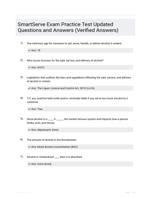 SmartServe Exam Practice Test Updated Questions and Answers (Verified Answers)