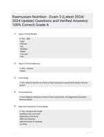 Rasmussen Nutrition - Exam 3 (Latest 2024/ 2024 Update) Questions and Verified Answers| 100% Correct| Grade A