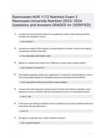 Rasmussen NUR 1172 Nutrition Exam 2 WITH COMPLETE SOLUTIONS