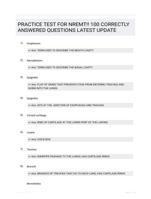 PRACTICE TEST FOR NREMT!! 100 CORRECTLY ANSWERED QUESTIONS LATEST UPDATE