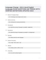 Language Change - AQA A-level English Language EXAM QUESTIONS (68 TERMS) WITH VERIFIED DEFINITIONS UPDATED 2024