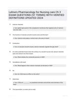 Lehne's Pharmacology for Nursing care Ch 3 EXAM QUESTIONS (51 TERMS) WITH VERIFIED DEFINITIONS UPDATED 2024