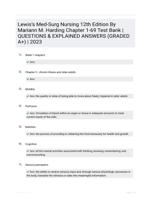 Lewiss Med-Surg Nursing 12th Edition By Mariann M. Harding Chapter 1-69 Test Bank | QUESTIONS & EXPLAINED ANSWERS (GRADED A+) | 2023