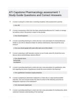 ATI Capstone Pharmacology assessment 1 Study Guide Questions and Correct Answers