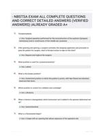 - NBSTSA EXAM ALL COMPLETE  QUESTIONS AND CORRECT  DETAILED ANSWERS (VERIFIED  ANSWERS) |ALREADY GRADED A+