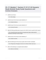 Ch. 21 Module 1: Section 21.01-21.02 Dynamic Study Module Study Guide Questions and Correct Answers