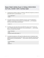 Basic Math Ability Exam A Relias 2023/2024 ACTUAL EXAM 100% Verified Q&A