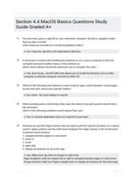 Section 4.4 MacOS Basics Questions Study Guide Graded A+