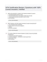 VITA Certification Exam | Questions and Verified Answers| 100% Correct| Graded A  (2023/ 2024)