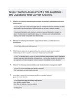 Texas Teachers Assessment 6 100 questions |100 Questions| With Correct Answers.