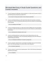 RN Adult Med Surg A Study Guide Questions and Correct Answers