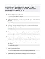 HFMA CRCR EXAM LATEST 2024  2025  ACTUAL EXAM QUESTIONS AND  CORRECT DETAILED ANSWERS WITH