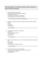 Microbiology Test Bank Study Guide Questions and Correct Answers