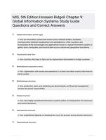 MIS, 5th Edition Hossein Bidgoli Chapter 9: Global Information Systems Study Guide Questions and Correct Answers