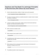 Solutions and Test Bank For Lehninger Principles of Biochemistry 8th Edition By David Nelson