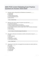 AMA PCM Content Marketing Exam Practice Questions & Answers 2024/2025