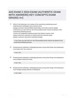 445 EXAM 2 2024 EXAM (AUTHENTIC EXAM WITH ANSWERS) KEY CONCEPTS EXAM GRADED A+]