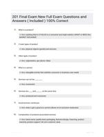 201 Final Exam New Full Exam Questions and Answers ( Included ) 100% Correct