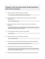 Chapter 8 with answers Study Guide Questions and Correct Answers