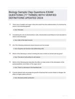 Biology Sample Clep Questions EXAM QUESTIONS (77 TERMS) WITH VERIFIED DEFINITIONS UPDATED 2024