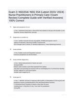 Exam 3: NSG554/ NSG 554 (Latest 2023/ 2024) - Nurse Practitioners in Primary Care I Exam Review| Complete Guide with Verified Answers| 100% Correct