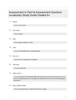 Assessment 6  (Text & Assessment Question vocabulary Study Guide Graded A+