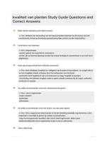 kwaliteit van planten Study Guide Questions and Correct Answers