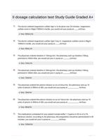 II dosage calculation test |10 Questions| With Correct Answers.