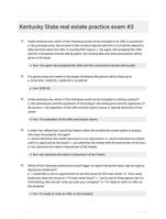 Kentucky State real estate practice exam #3