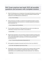 RAC Exam practice test bank 2023 all possible questions and answers with complete solution