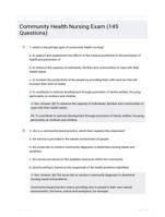 Community Health Nursing Exam (145 Questions)