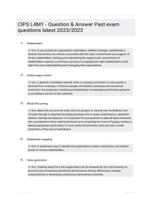 CIPS L4M1 - Question & Answer Past exam questions latest 2023/2023