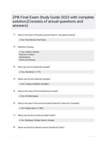 ZPB Final Exam Study Guide 2023 with complete solution;(Consists of actual questions and answers)