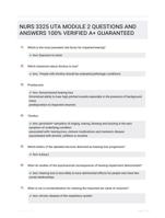 NURS 3325 UTA MODULE 2 QUESTIONS AND ANSWERS 100% VERIFIED A+ GUARANTEED