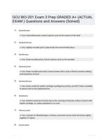 GCU BIO-201 Exam 3 Prep GRADED A+ (ACTUAL EXAM ) Questions and Answers (Solved)