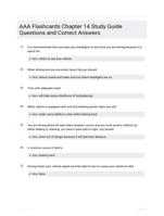 AAA Flashcards Chapter 14 Study Guide Questions and Correct Answers