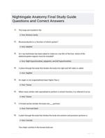 Nightingale Anatomy Final Study Guide Questions and Correct Answers