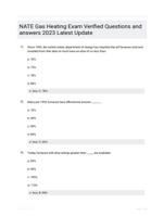 NATE Gas Heating Exam Questions with Correct Answers 2023