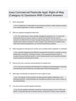 Iowa Commercial Pesticide Appl: Right-of-Way (Category 6) Questions With Correct Answers 