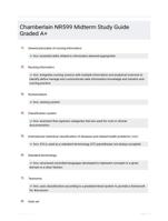 Chamberlain NR599 Midterm Study Guide Graded A+